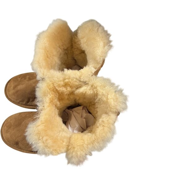 Unbranded Women's Shearling-Lined Suede Boots Size 6 with Buckle - Picture 5 of 7